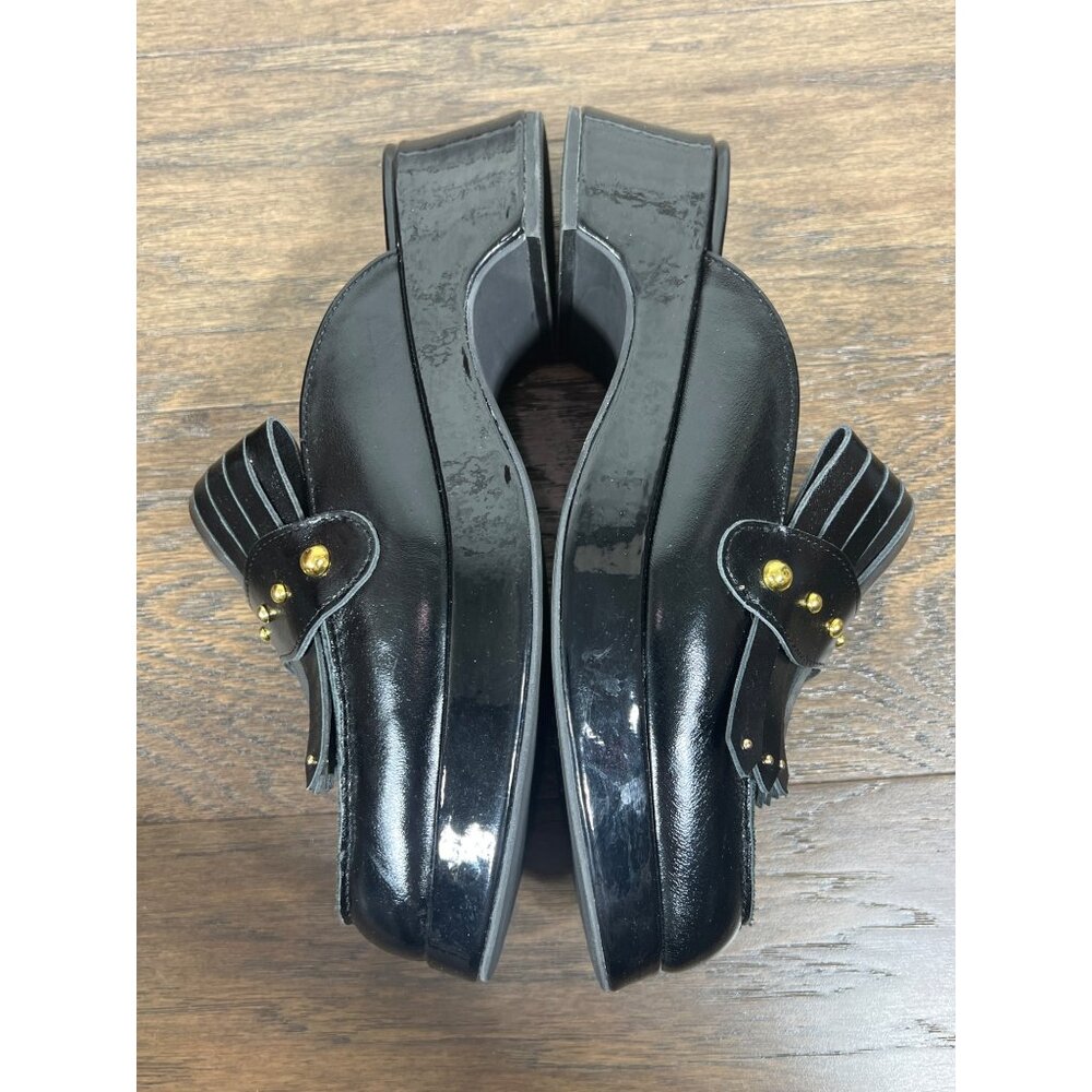 ALL BLACK FOOTWEAR Kiltie Stud Mule Black Leather Sz 40 US Sz 9.5 EUC - Picture 6 of 10